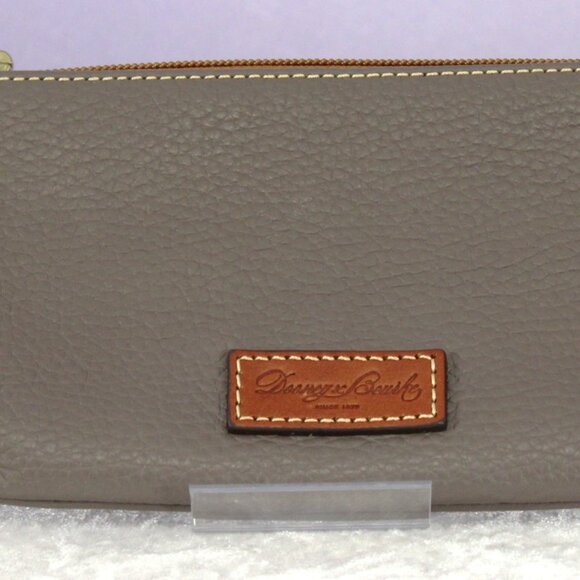 Dooney & Bourke Pebble Grain Satchel Tote Bag with Wallet & Wristlet Set – Taupe - Picture 10 of 16